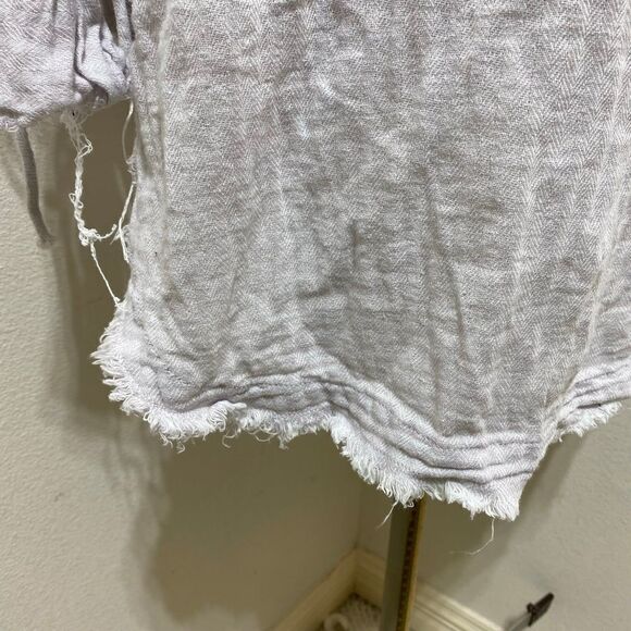 Free People We The Free Venice Linen Blend Button Down Shirt in Sand Size Small - Picture 7 of 10